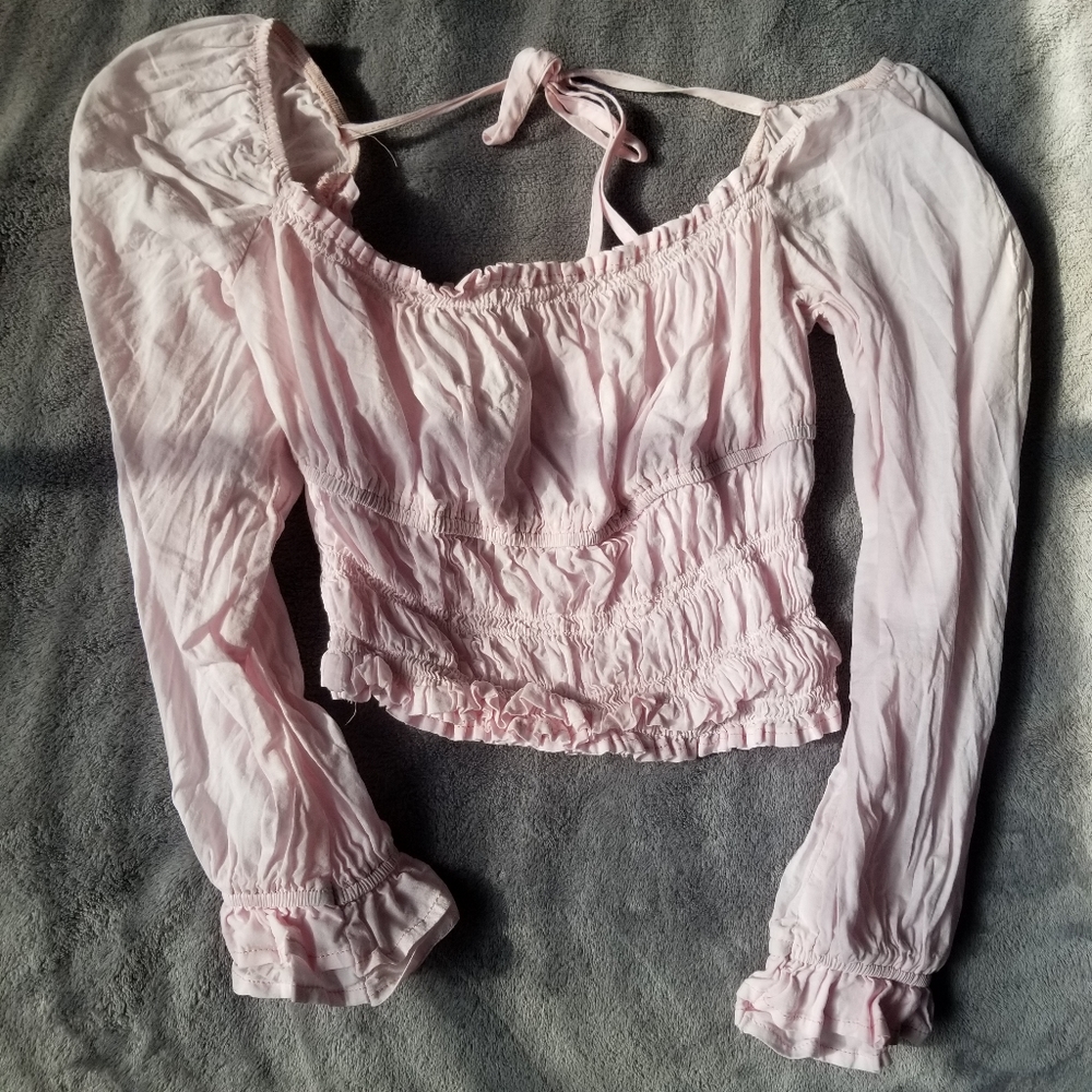 Romantic pink paper crop top